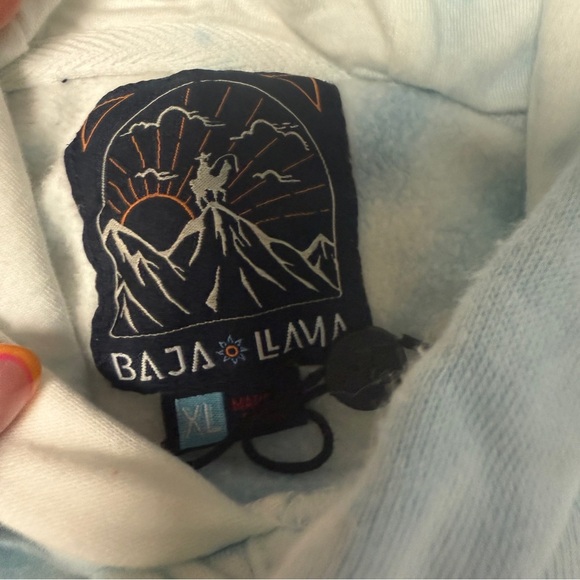Baja Llama Jellyfish organic cotton hoodie sweatshirt - Picture 6 of 11